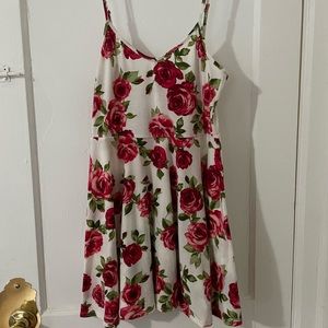 Forever 21 Rose Skater Dress, Size L